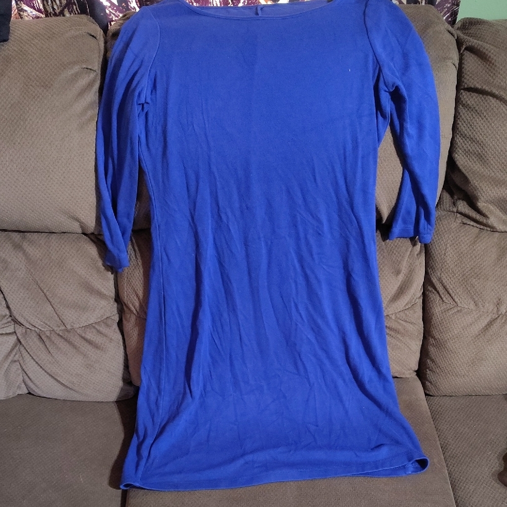 Blue Long Sleeve Dress